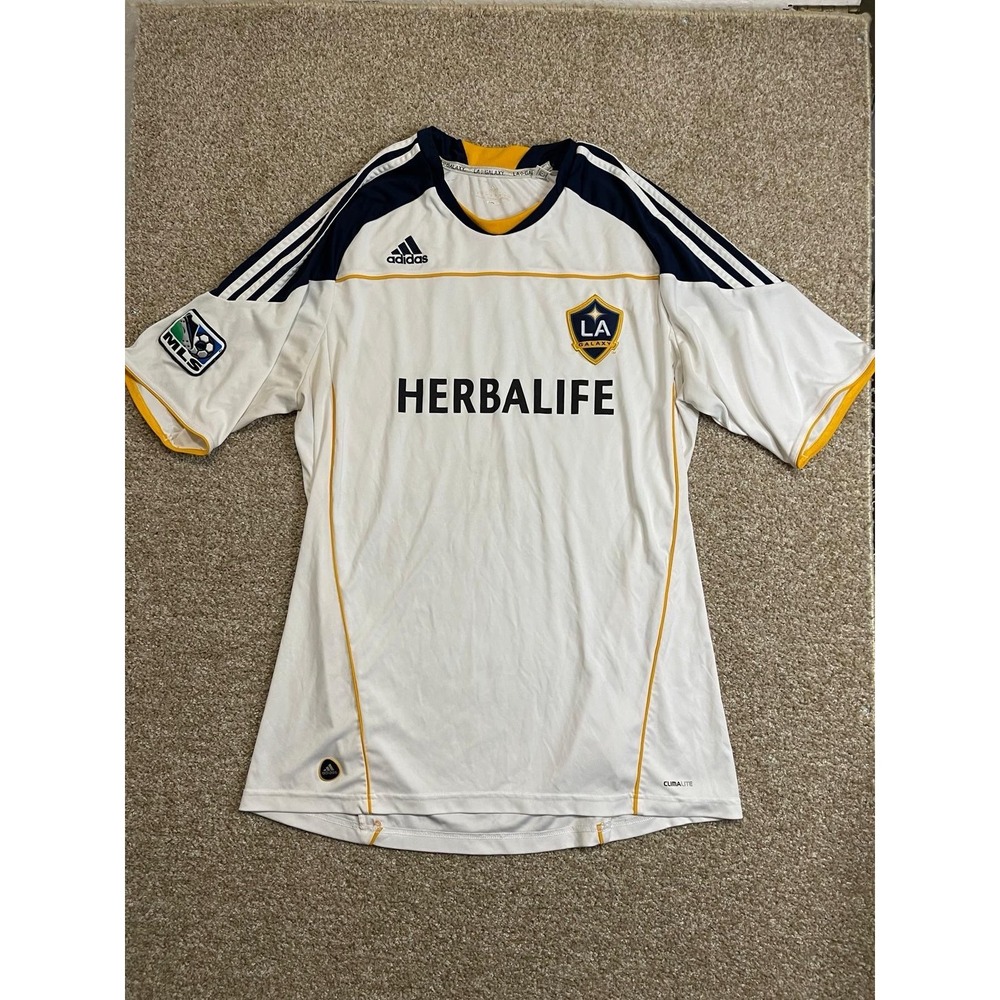LA‎ Los Angeles Galaxy #7 Adidas 2010 White Soccer Futbol Jersey  Sz XL